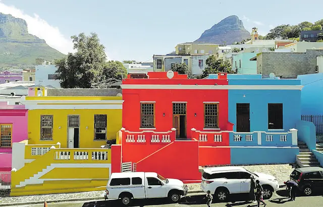 Pemukiman di Bo-Kaap, Cape Town, Afrika Selatan.