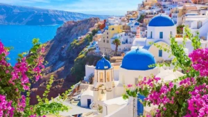 Kenapa bangunan di Santorini berwarna putih dan biru