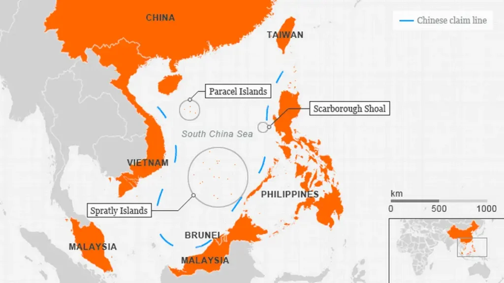 Nine-dash line China di peta Laut China Selatan