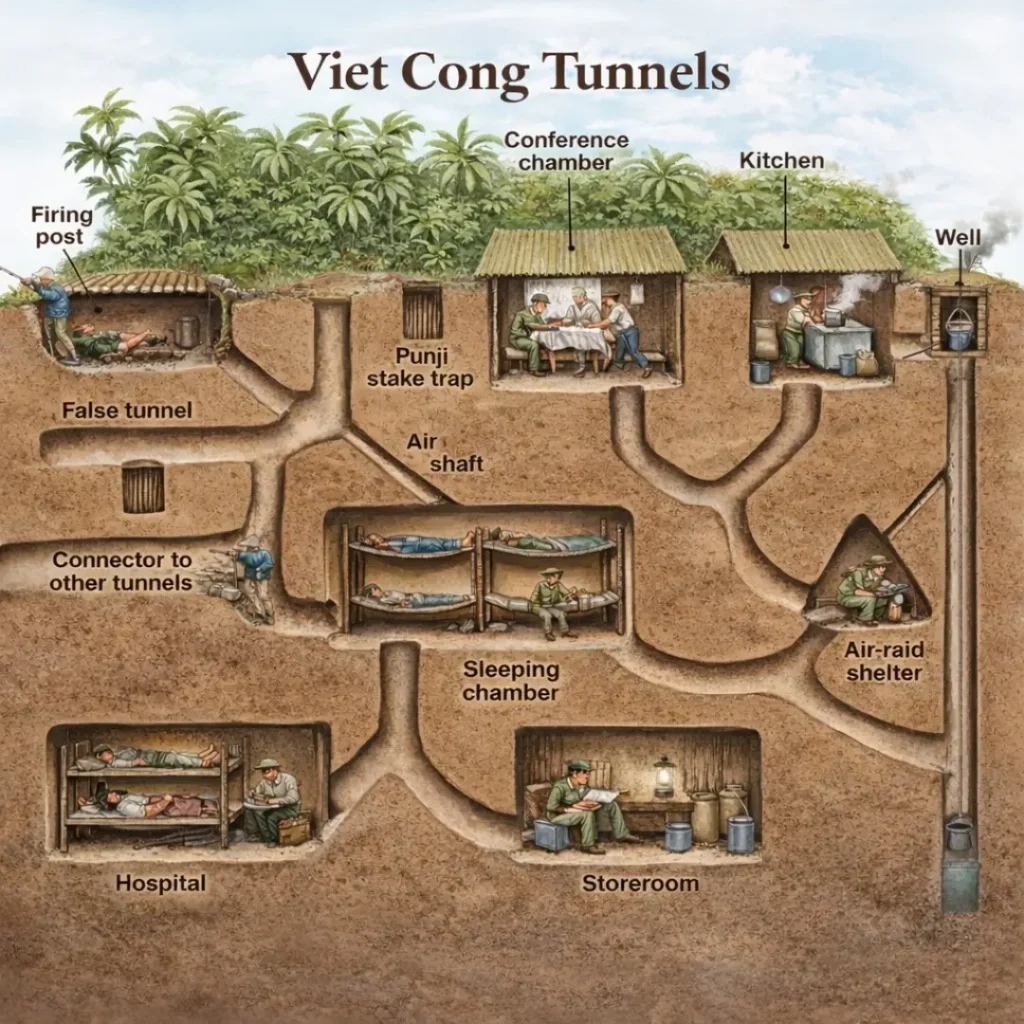 Ilustrasi isi Terowongan Cu Chi